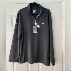 CALLAWAY MENS BLACK SUN PROTECTION 1/4 ZIP GOLF PULLOVER SIZE XL